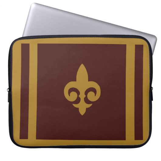 Gold Fleur-de-lis Laptopschutzhülle (Vorderseite)