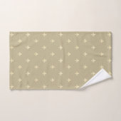 Gold Fleur-de-Lis Latte Brown Badhandtuch Set (Handtuch)