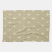 Gold Fleur-de-Lis Latte Brown Geschirrtuch (Horizontal)