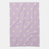 Gold Fleur-de-Lis Lilac Geschirrtuch (Vertikal)