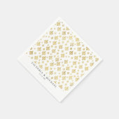 Gold Fleur-de-lis | Mardi Gras Personalisiert Serviette (Ecke)