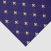 Gold Fleur-de-Lis Midnight Blue Seidenpapier (Ausschnitt)