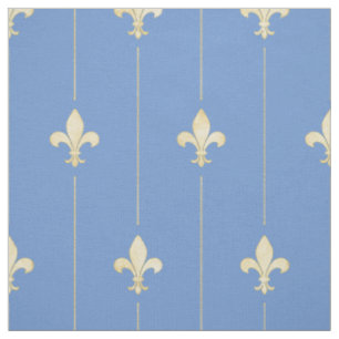 Gold Fleur-de-Lis mit Lines Blue (mittlerer Maßsta Stoff
