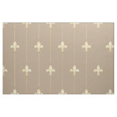 Gold Fleur-de-Lis mit Lines Brown (groß) Stoff (Fat Quarter (45,7 x 55,9 cm))