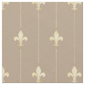 Gold Fleur-de-Lis mit Lines Brown (kleiner Maßstab Stoff (Nahaufnahme)