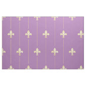 Gold Fleur-de-Lis mit Lines Lilac (groß) Stoff (Fat Quarter (45,7 x 55,9 cm))