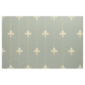 Gold Fleur-de-Lis mit Lines Sage (groß) Stoff (Fat Quarter (45,7 x 55,9 cm))