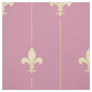 Gold Fleur-de-Lis mit Rosa (groß) Stoff