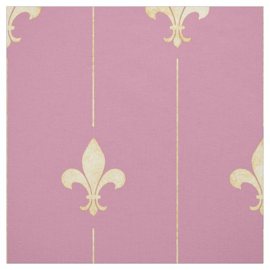 Gold Fleur-de-Lis mit Rosa (groß) Stoff (Muster)