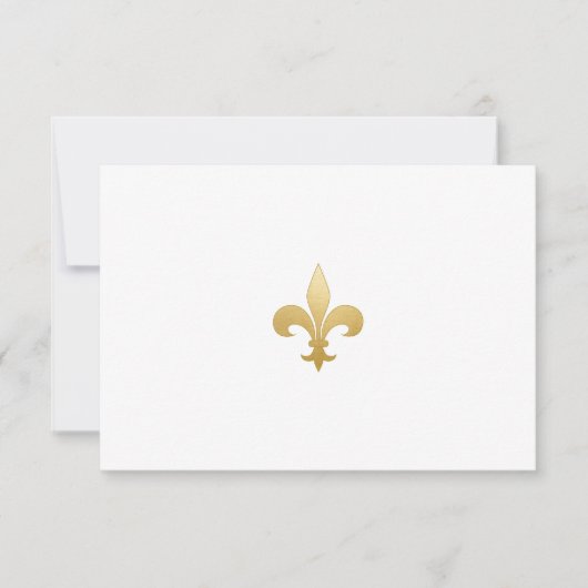Gold Fleur-de-Lis Note Card Dankeskarte (Vorderseite)