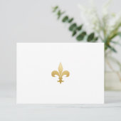 Gold Fleur-de-Lis Note Card Dankeskarte (Stehend Vorderseite)
