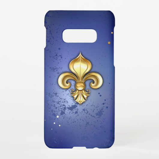 Gold Fleur de Lis on Blue Samsung Galaxy Hülle (Rückseite)