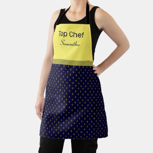 Gold Fleur-de-lis Personalisierte Schürze (InSitu)