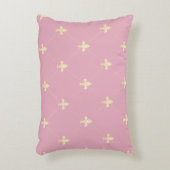 Gold Fleur-de-Lis Pink Dekokissen (Vorderseite(Vertikal))