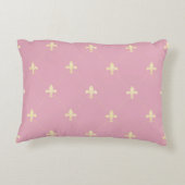 Gold Fleur-de-Lis Pink Dekokissen (Rückseite)