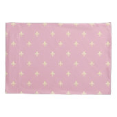 Gold Fleur-de-Lis Pink Kissenbezug (Rückseite-Links)