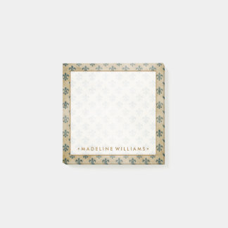 Gold Fleur-De-Lis Post-it Klebezettel