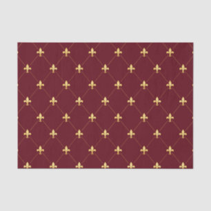 Gold Fleur-de-Lis Roter Wein Seidenpapier