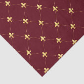 Gold Fleur-de-Lis Roter Wein Seidenpapier (Ausschnitt)