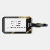 Gold Fleur de Lys auf Schwarzem Gepäckanhänger (Rückseite horizontal)