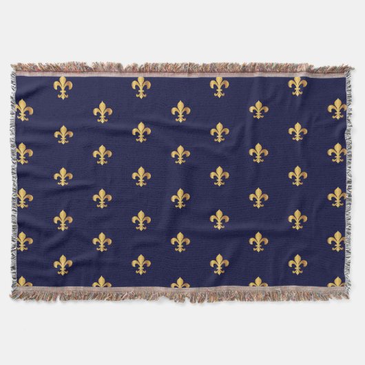 Gold Fleur de Lys Blanket Decke (Vorderseite)