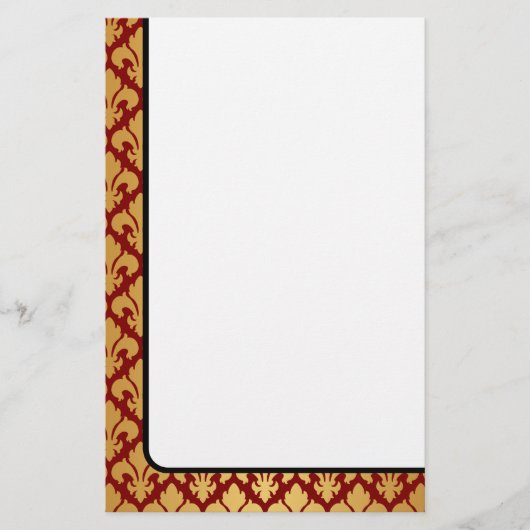 Gold Fleurs-De-lys und Rot Briefpapier (Vorderseite)