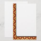 Gold Fleurs-De-lys und Rot Briefpapier (Vorne/Hinten)