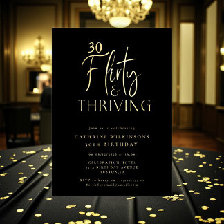 Gold Flirty Thriving 30. Geburtstag Folien-Einladu Folieneinladung