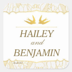 Gold Flora Bliss Stickers