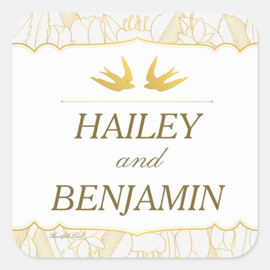 Gold Flora Bliss Stickers (Vorderseite)