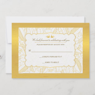 Gold Flora Blisterkarte Einladung