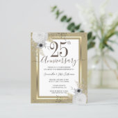 Gold Floral 25 th Wedding Anniversary Paper Sheet (Stehend Vorderseite)