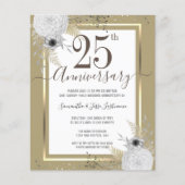Gold Floral 25 th Wedding Anniversary Paper Sheet (Vorderseite)