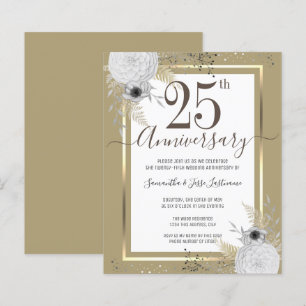 Gold Floral 25 th Wedding Anniversary Paper Sheet