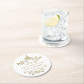 Gold Floral 50. Hochzeitstag Runder Pappuntersetzer (Vor Ort)