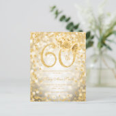 Gold Floral 60. Geburtstag Glam Lights (Stehend Vorderseite)