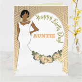 Gold Floral American Auntie Birthday Karte (Gelbe Blume)