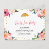 Gold Floral April Duschbücher für Baby Einladungspostkarte (Vorderseite)