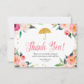 Gold Floral April Dusche Danke Karte (Vorderseite)