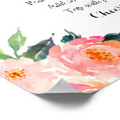 Gold Floral April Dusche Momosa Bar Poster (Ecke)