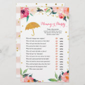 Gold Floral April Duschen Mommy oder Daddy (Vorne/Hinten)