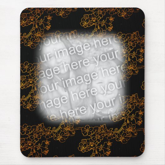 Gold Floral Art Ihr Foto Mousepad (Vorne)