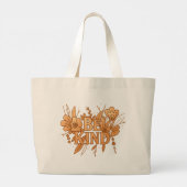 Gold Floral “Be Kind” Jumbo Tote – Friendly Bag Jumbo Stoffbeutel (Rückseite)