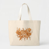 Gold Floral “Be Kind” Jumbo Tote – Friendly Bag Stoffbeutel (Vorne)