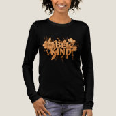 Gold Floral “Be Kind” Women’s Long Sleeve Shirt (Vorderseite)