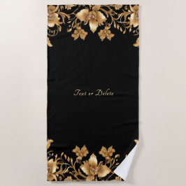 Gold Floral Beach Handtuch