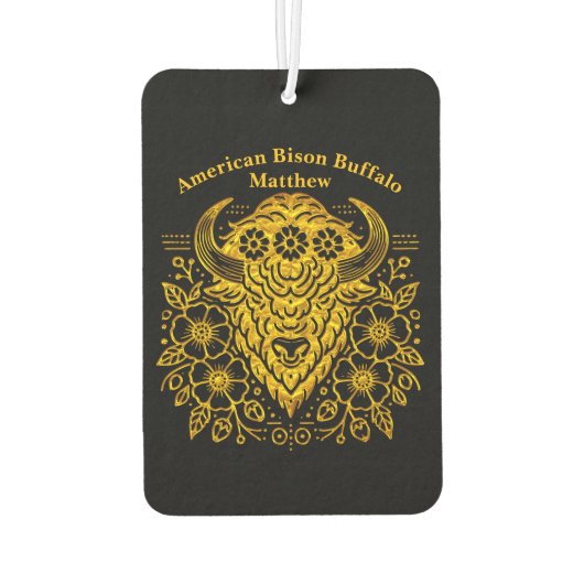 Gold floral Bison Art mit viel Liebe zum Detail Autolufterfrischer (Rückseite)