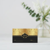 Gold Floral Black 50. Wedding Reception Place Auto Platzkarte (Stehend Vorderseite)