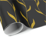 Gold Floral Blätter Botanisches Muster auf schwarz Geschenkpapier<br><div class="desc">Die Gold Pflanze Verlasse ein botanisches, nahtloses grafisches Muster auf schwarzem Geschenkpapier. ** Verwenden Sie zazzle's Bearbeitungsfunktionen, um die Farbe des Papiers auf eine beliebige Farbe zu ändern. Die Hintergrundfarbe ist tatsächlich transparent, sodass Sie sie leicht in eine beliebige Farbe ändern können: Klicken Sie auf die Schaltfläche Anpassen> Klicken Sie...</div>
