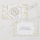 Gold Floral Blätter Rustikale Hochzeit botanisch Visitenkarte (Vorne/Hinten)